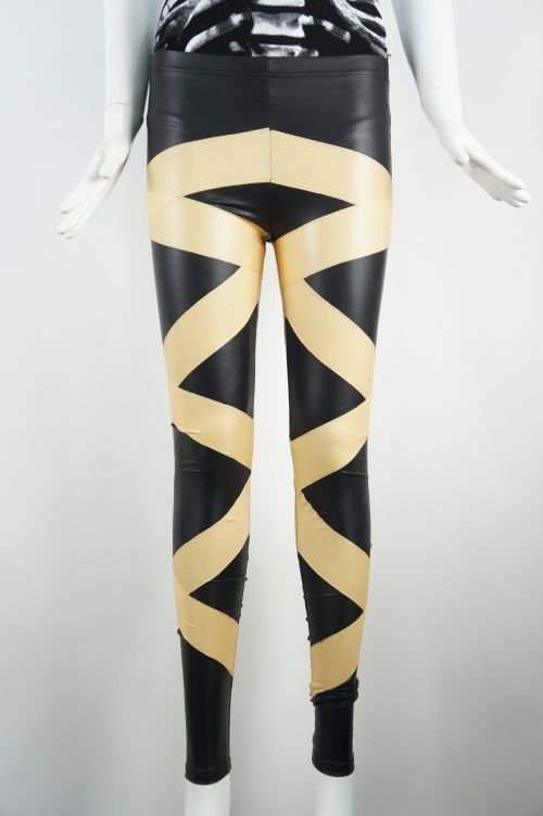 Newly Joker Faux Leather Cotton Mix Leggings