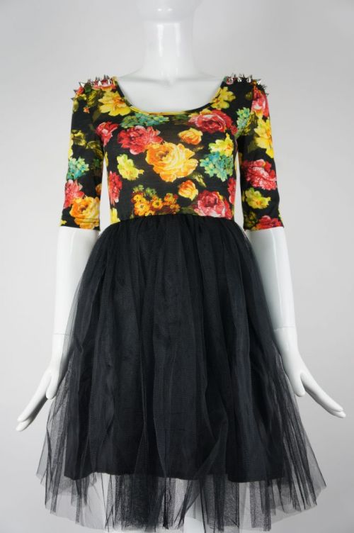 Multicolor Jeruk Skater Dress